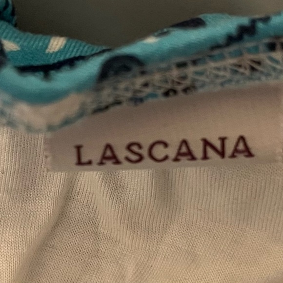 Lacana White and Blue Patterned Sleeveless Dress - Picture 6 of 9